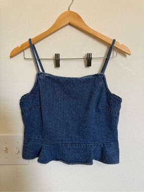 American Eagle Outfitters Denim Peplum Cami - Blue